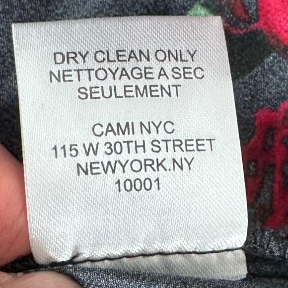 Cami NYC 100% Silk Black Red Rose Floral Mini Dress Sz S - Picture 9 of 9